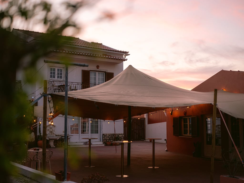 Stretchtent terras