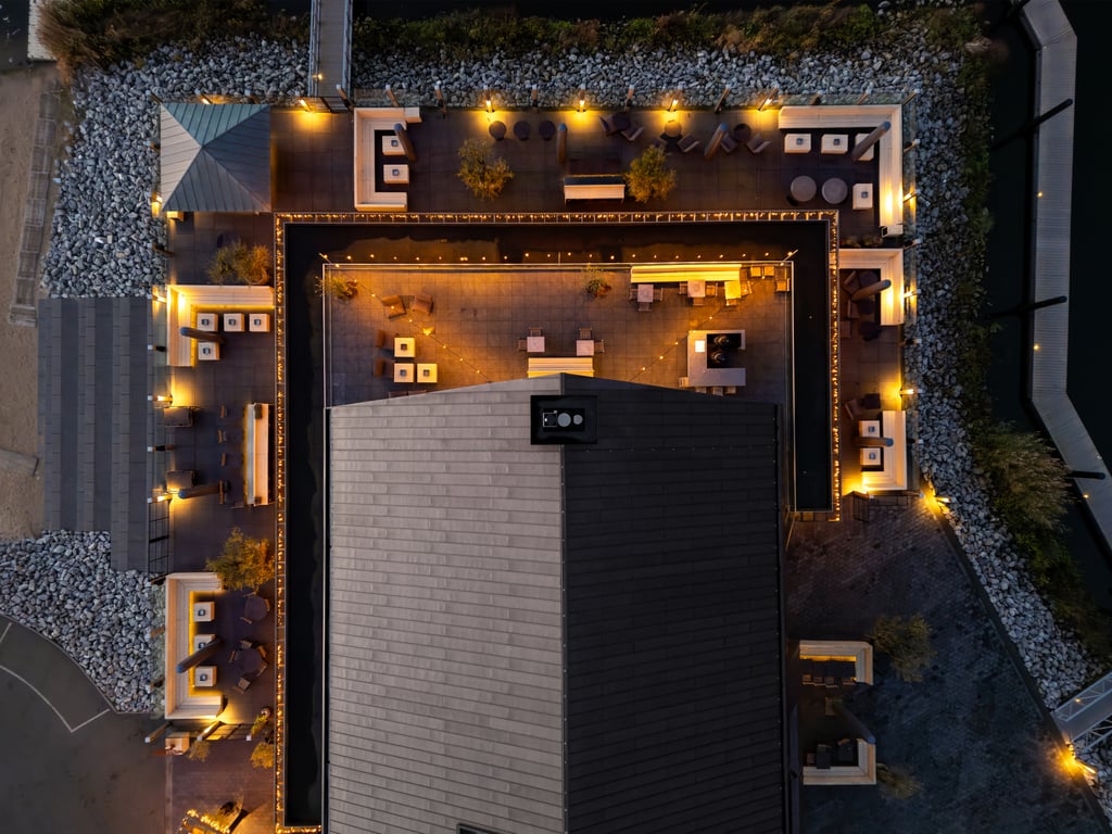 Marina Beachclub van bovenaf