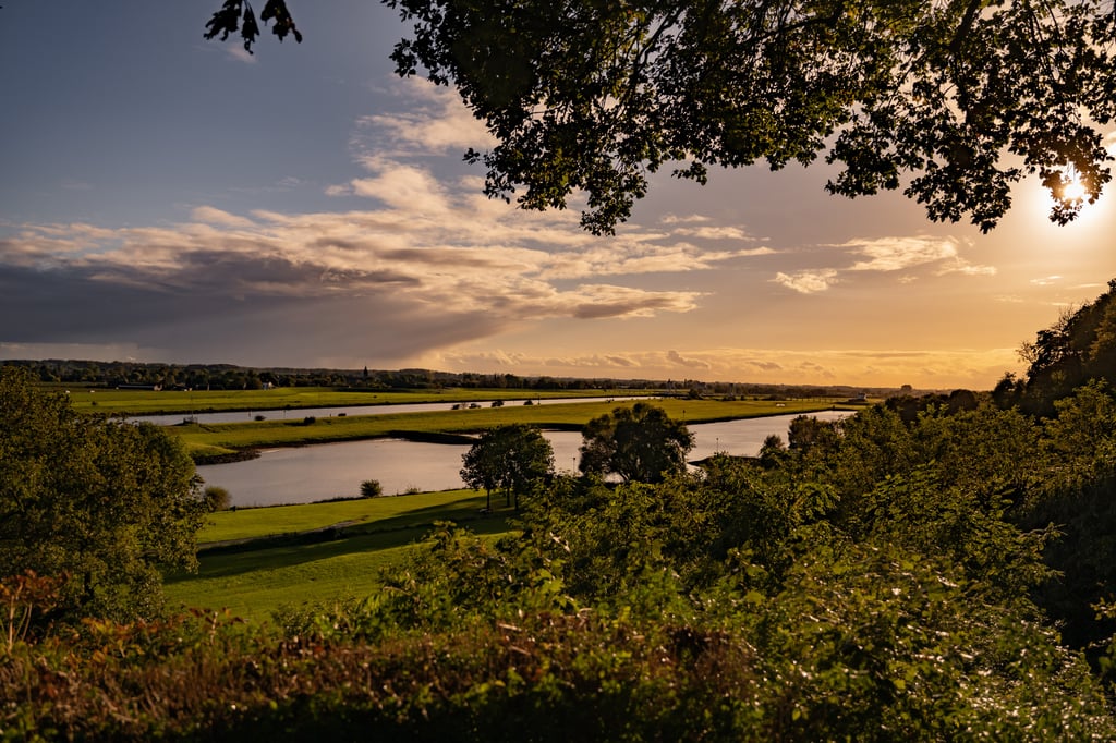Uitzicht op de Rijn en de sluizen
