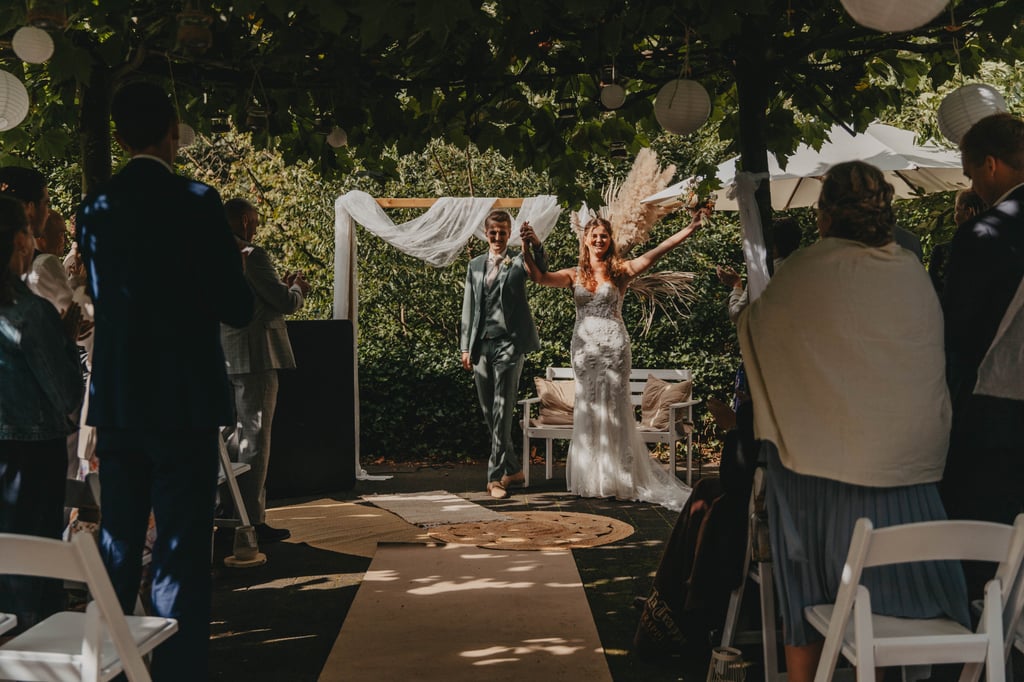 Huwelijksceremonie op terras Sallandse Heuvelrug 