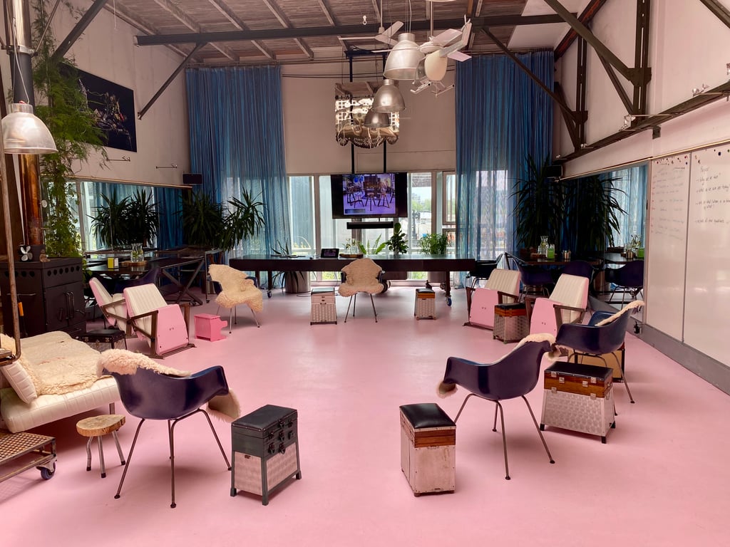 Roze kring met LEDscherm