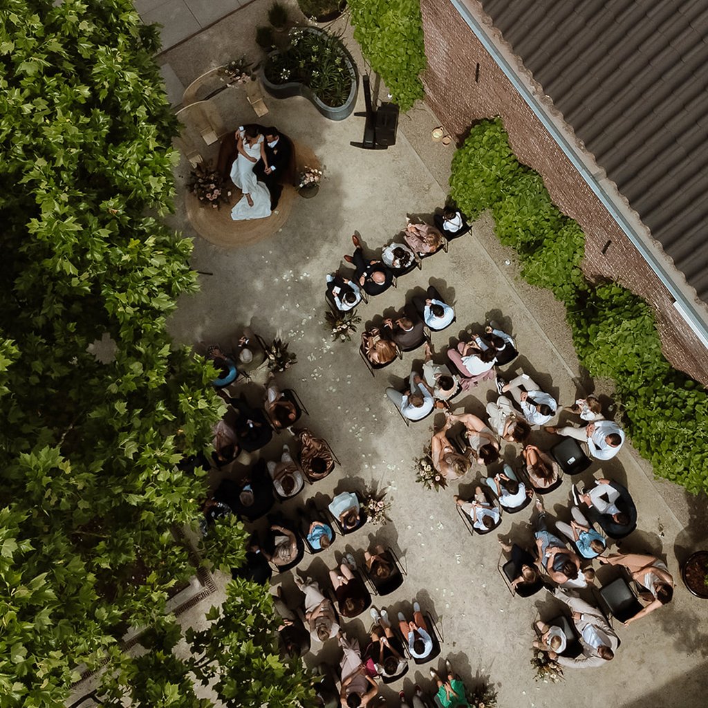 Bird's-eye-view picture of the garden
