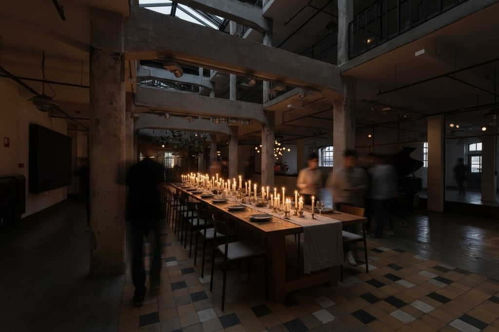 Diner setting in De Adelaar met kaarslicht