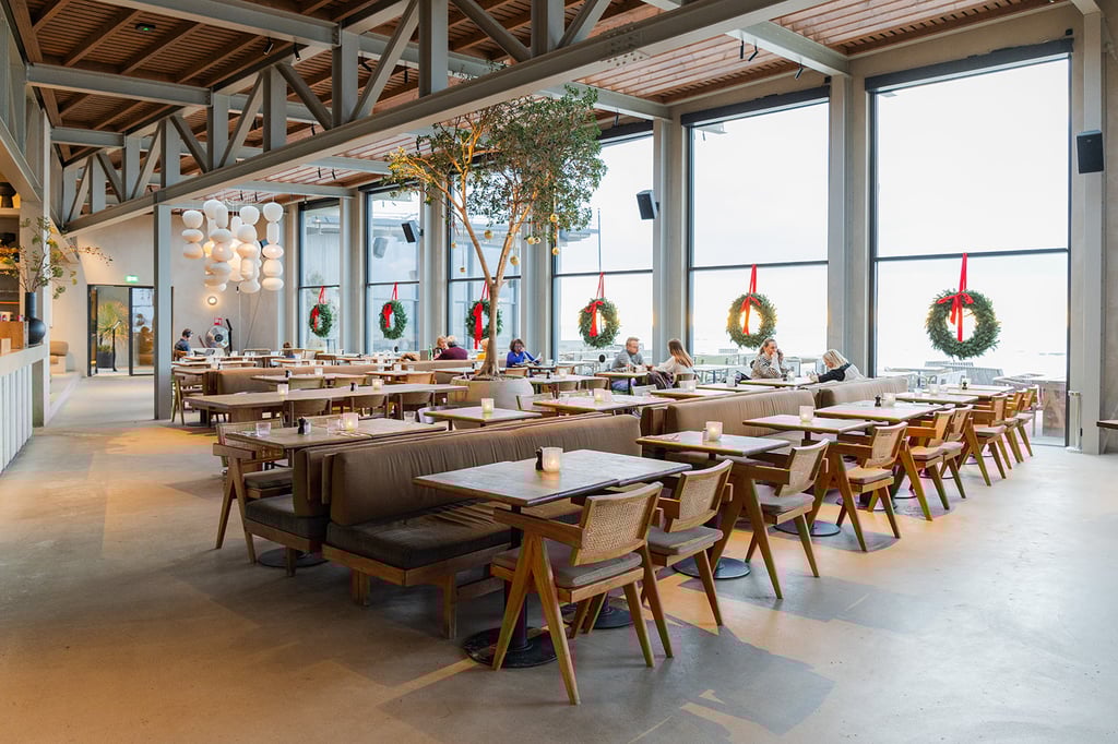 Restaurant in kerstsfeer 