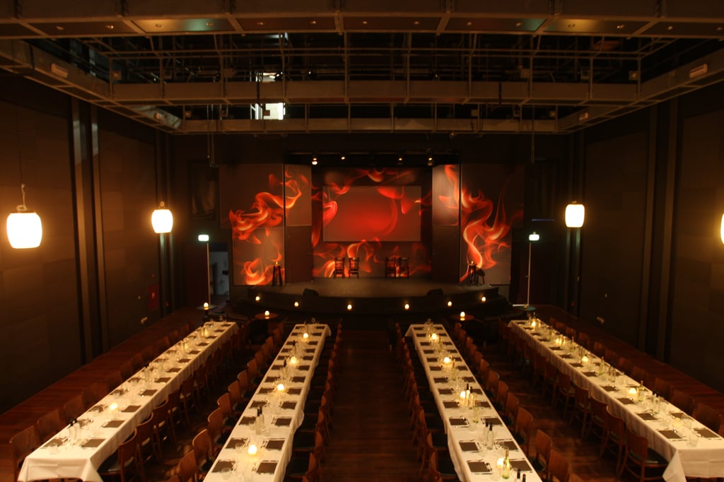 Boom Chicago_Hall tables perpendicular to the stage