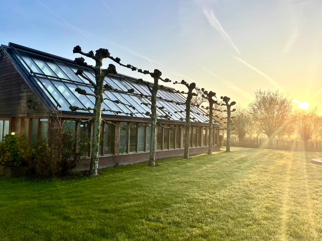glazen huis zonsopgang