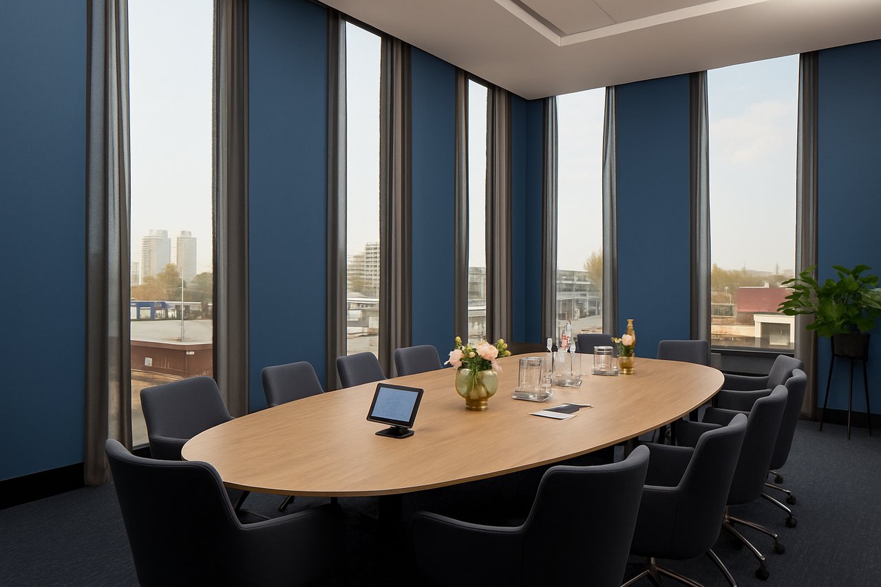 Boardroomopstelling in zaal Sarphatipark – Van der Valk Hotel Amsterdam - Amstel