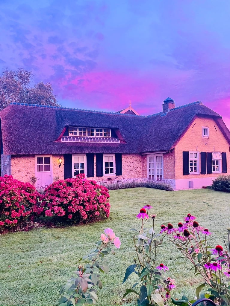 Zonsopgang, geen filter, Op 't land