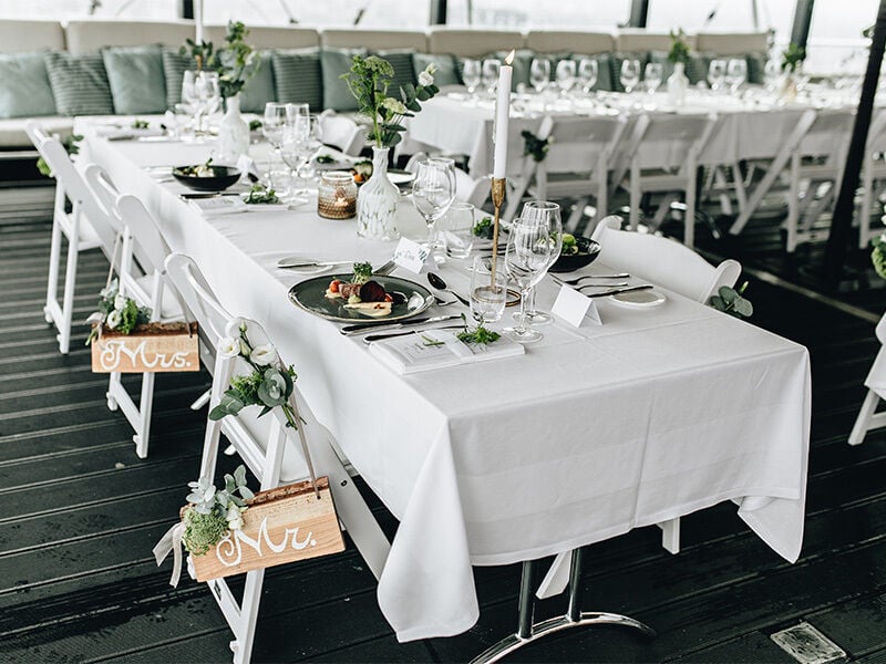 Wedding dinner on the rooftop