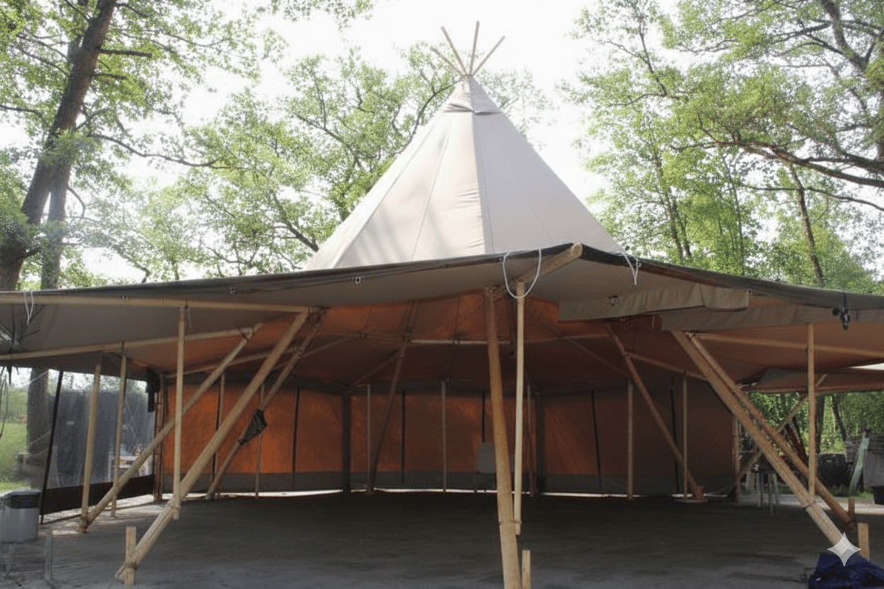 Foto van lege tipi Eiland Loosdrecht