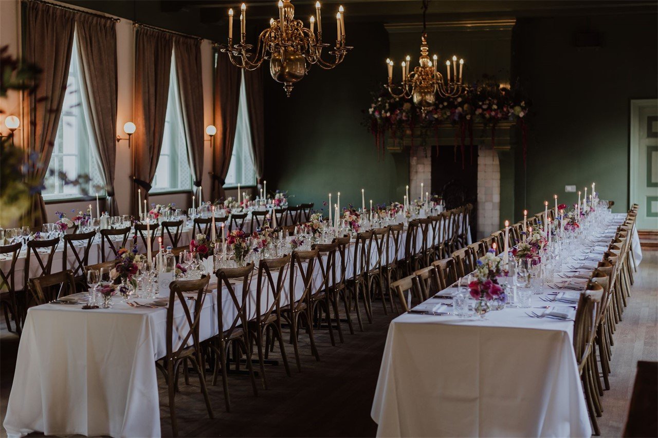 Diner opstelling Schutterszaal 100 pax