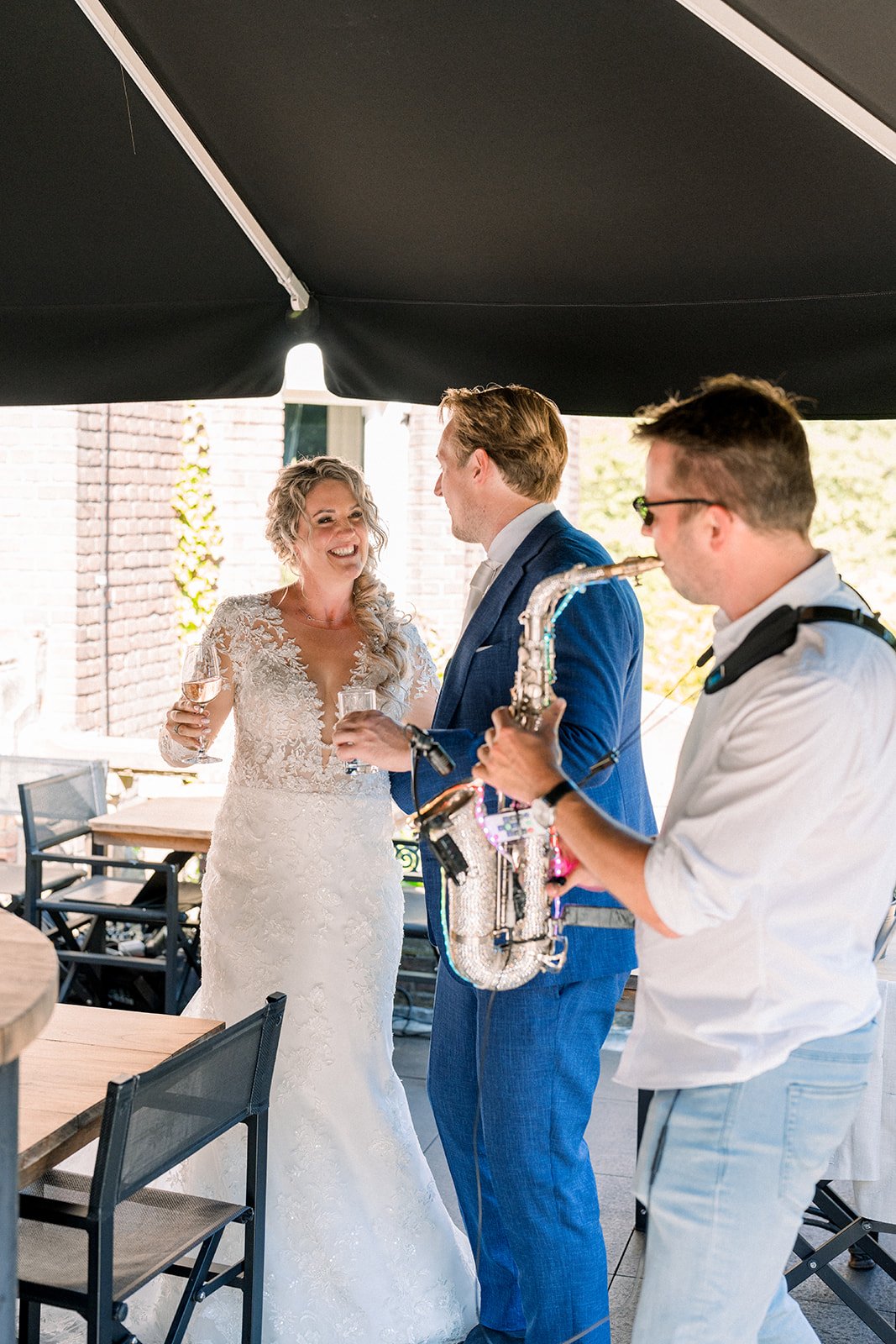Terras op het bordes van Kasteel De Hooge Vuursche