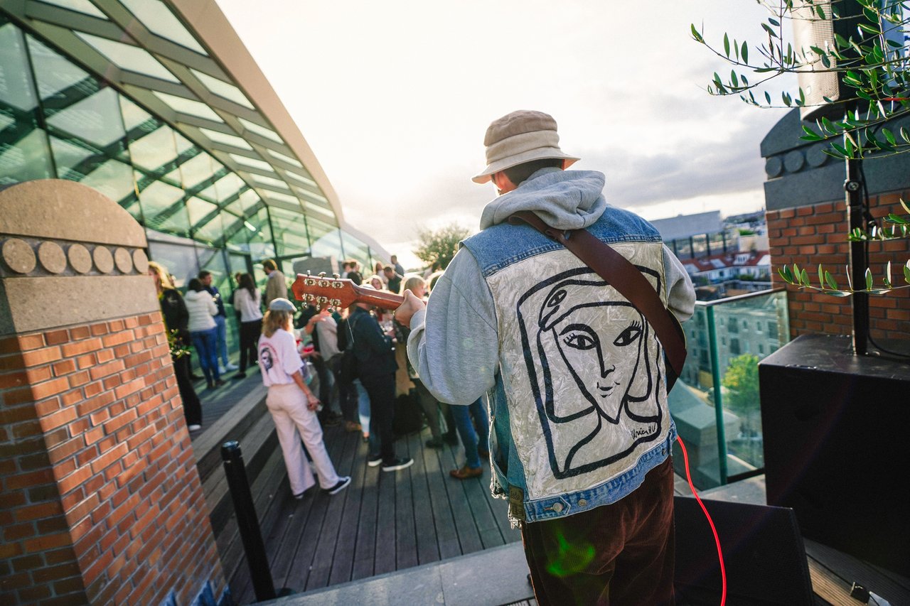 Music and drinks on our roof