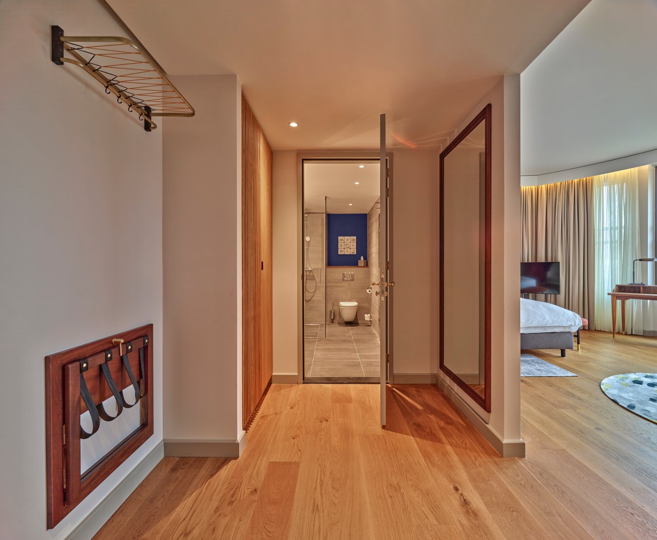 King suite entree and bathroom