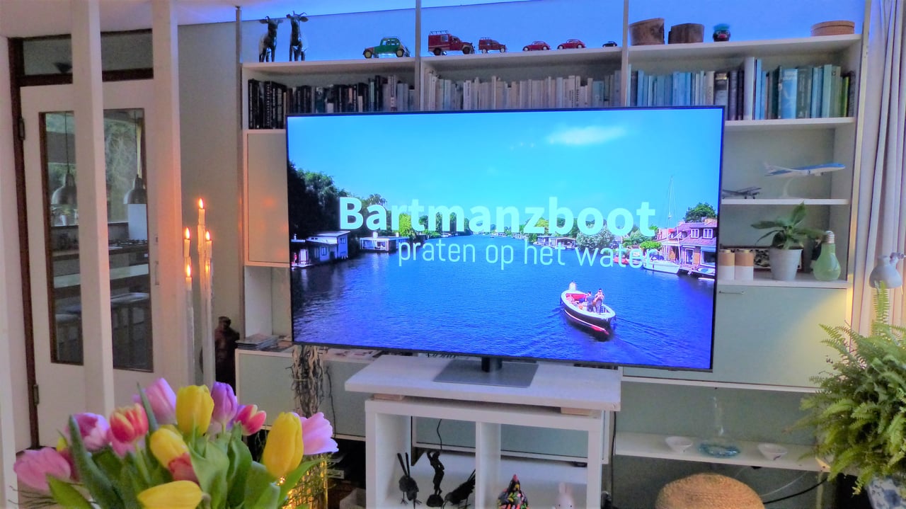 groot flatscreen 65 inch op vergaderlocatie Bartmanzboot