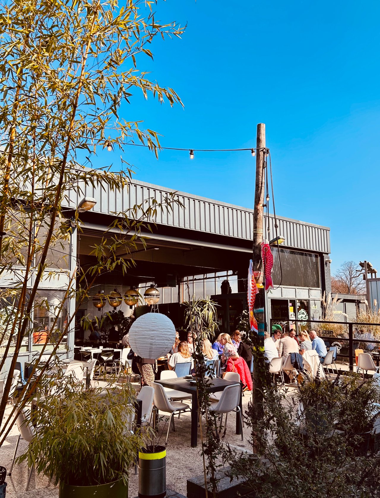 Terras van LE:EN in de zon