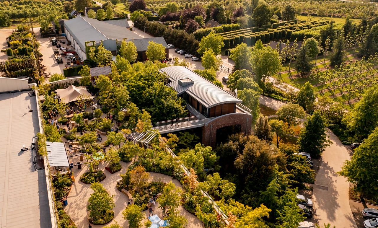 Dronebeeld van Daktuin en locatie