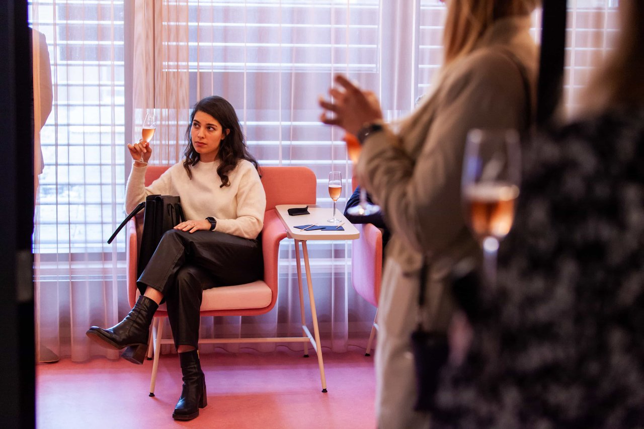 Drinks in The Pink Salon