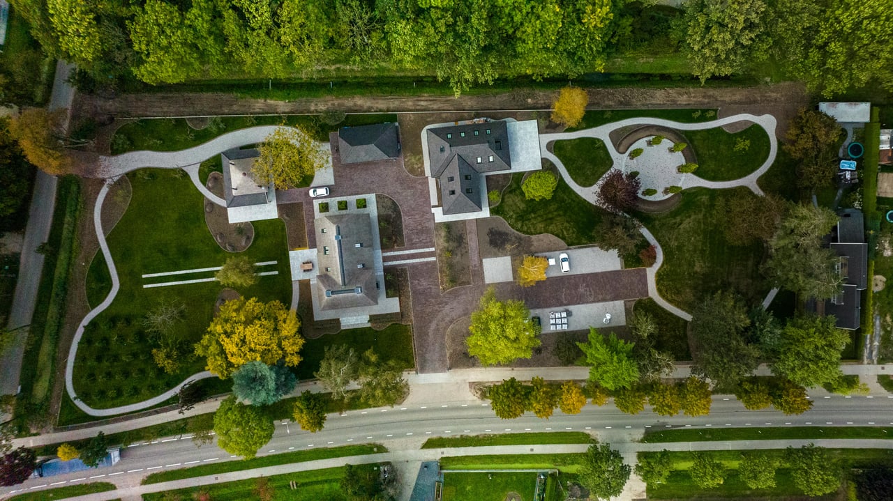 Bovenaanzicht van het perceel van de Ondernemershoeve