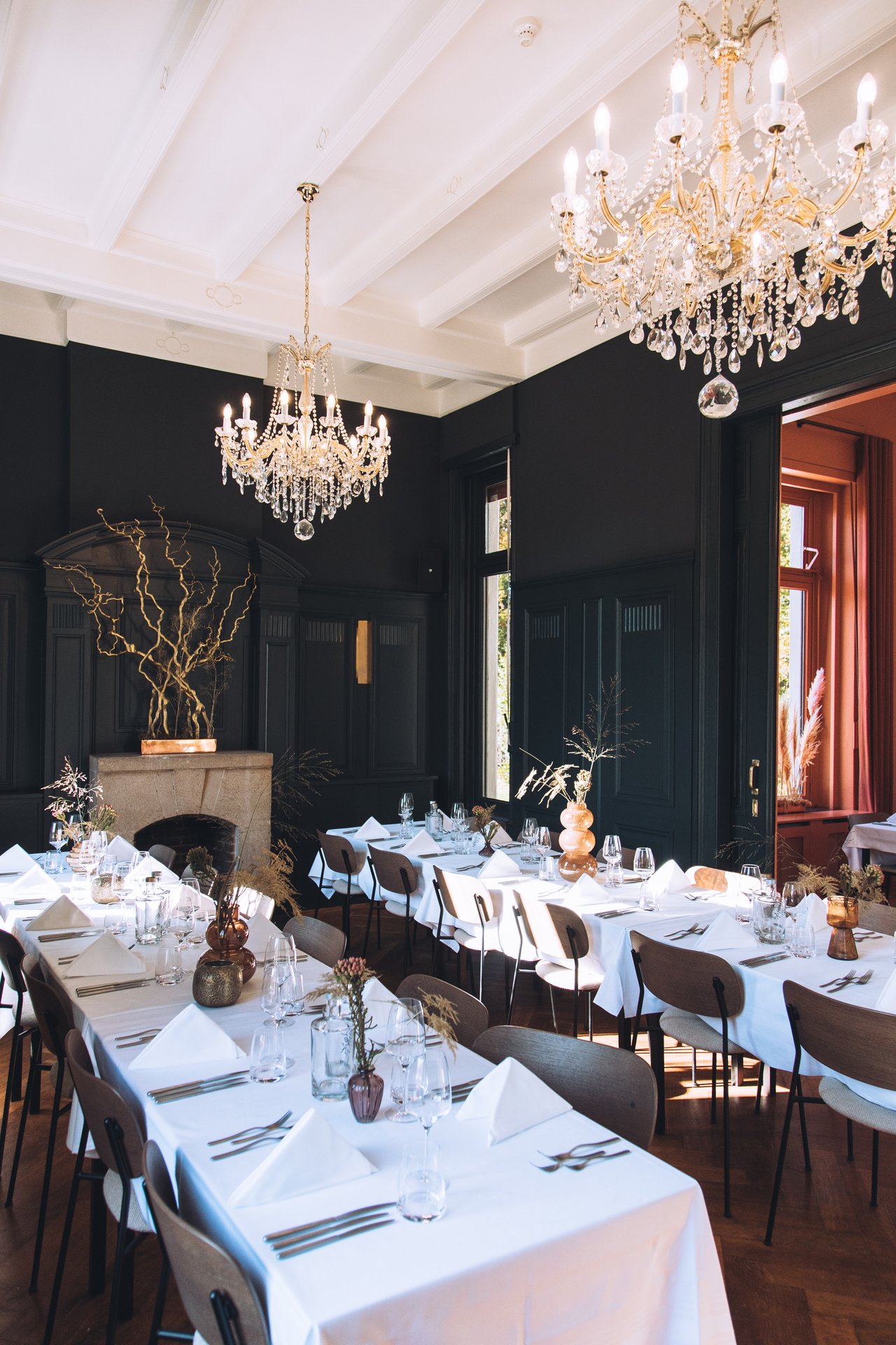Dineropstelling Rechte Tafels Salon Vert