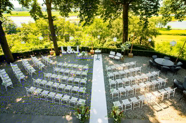 Trouwopstelling terras Zicht